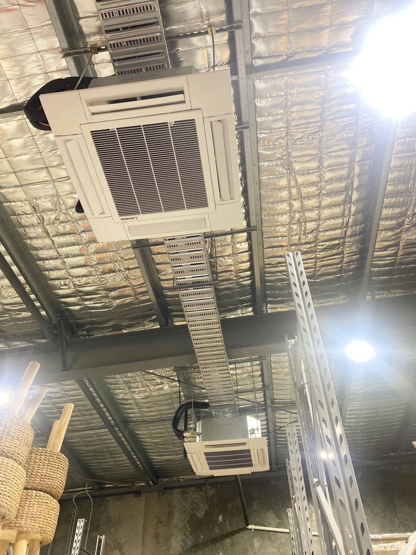 Commercial cassette unit ceiling installation